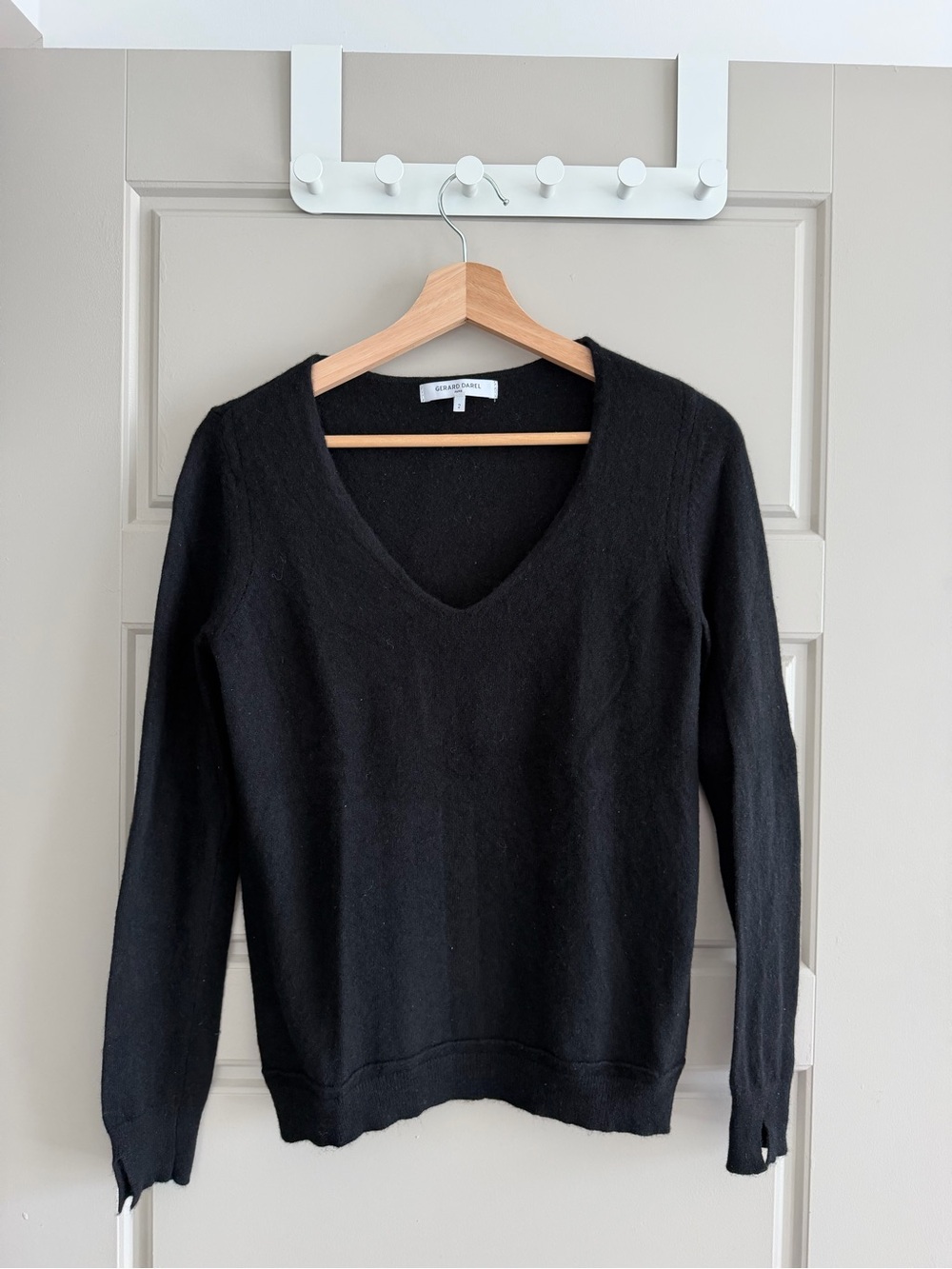 Gerard Darel Black V-Neck Women's Sweater